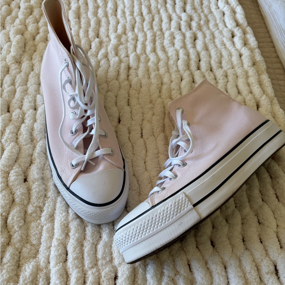 Pink High-Top Converse Canvas Sneakers